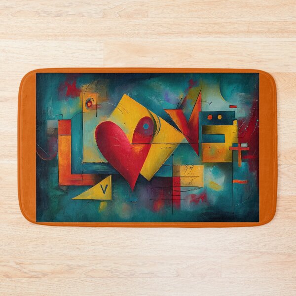 Item preview, Ignite Valentine Energy with Bold Geometric Shapes and a Central Red Heart designed and sold by OlfactoART Studio.