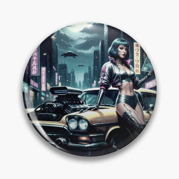 Item preview, Cyber Speedster - 1950s Vintage Neon Street Racer Pinup designed and sold by Art's Diner.