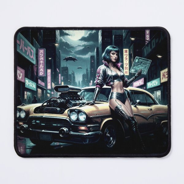 Item preview, Cyber Speedster - 1950s Vintage Neon Street Racer Pinup designed and sold by Art's Diner.