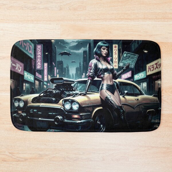 Item preview, Cyber Speedster - 1950s Vintage Neon Street Racer Pinup designed and sold by Art's Diner.