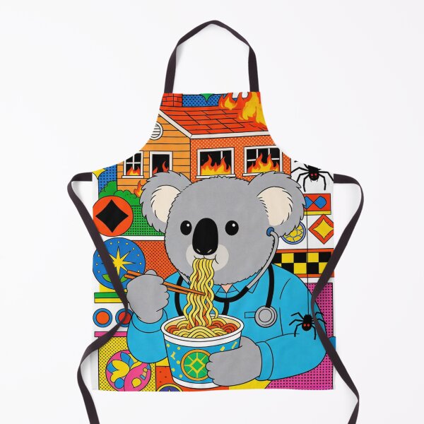 Artikelvorschau, Koala-Arzt isst Ramen im Chaos | Surrealer Pop-Art-Maximalismus-Aufkleber entworfen und verkauft von Cherrydora.