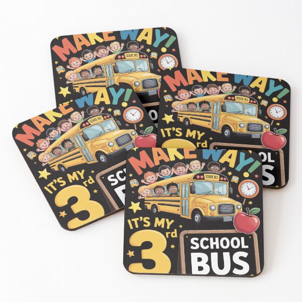 Item preview, Make way it's my 3rd birthday school bus theme children's pa designed and sold by BotboutiquePre.