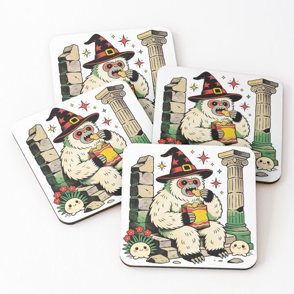 Item preview, Wandering Wizard Yeti Snack Break | Retro Vintage Cryptid Munchies Art designed and sold by Cherrydora.