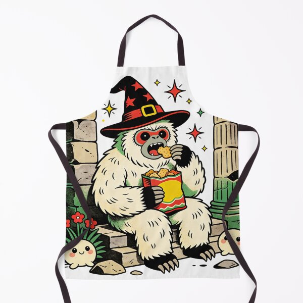 Item preview, Wandering Wizard Yeti Snack Break | Retro Vintage Cryptid Munchies Art designed and sold by Cherrydora.