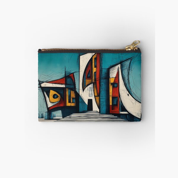 Item preview, Bold Geometric Architectural Structure with Sharp Lines and Dynamic Forms Against Clear Sky designed and sold by OlfactoART Studio.