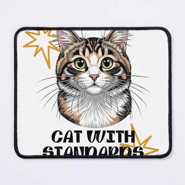 Item preview, Cat With Standards – Royal Cat Face Minimal Illustration designed and sold by Art on Cotton.