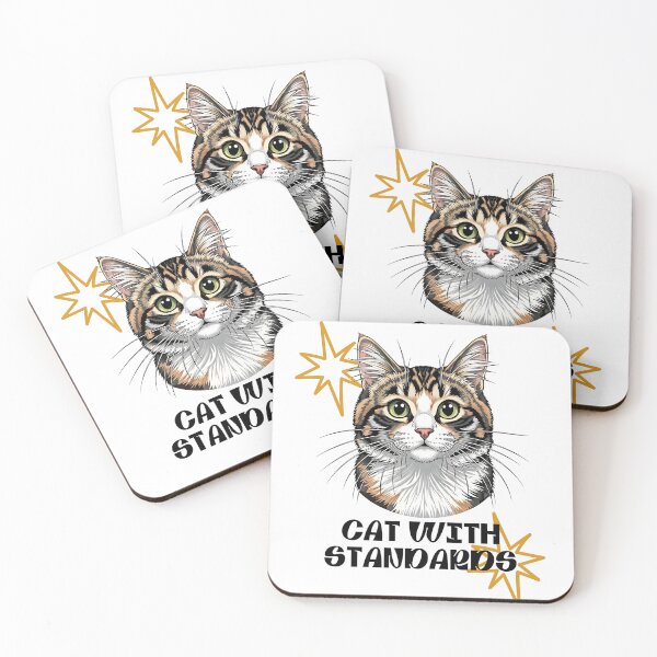 Item preview, Cat With Standards – Royal Cat Face Minimal Illustration designed and sold by ajvero.