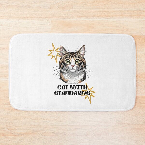 Item preview, Cat With Standards – Royal Cat Face Minimal Illustration designed and sold by ajvero.