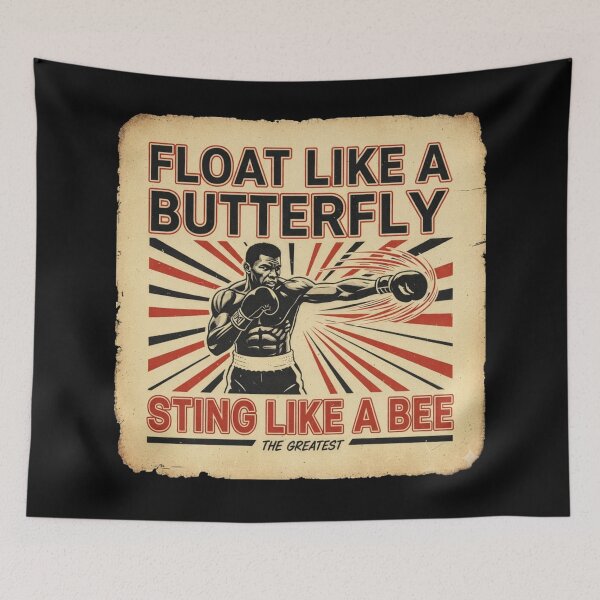 Item preview,  Floats Like a Butterfly Stings Like a Bee - Retro Motivational Boxing Quote Design designed and sold by ALL ART .
