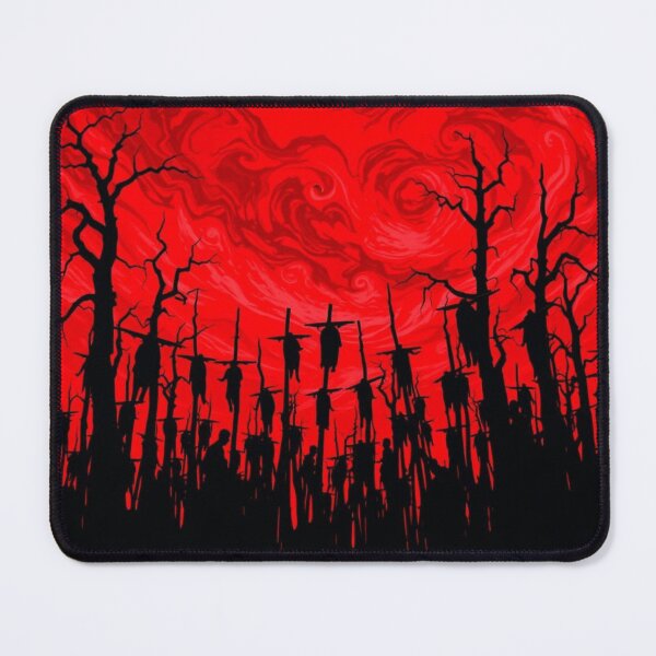 Item preview, Crimson Sky of the Damned - Eerie Hanging Figures Horror Art designed and sold by EllDAV777.