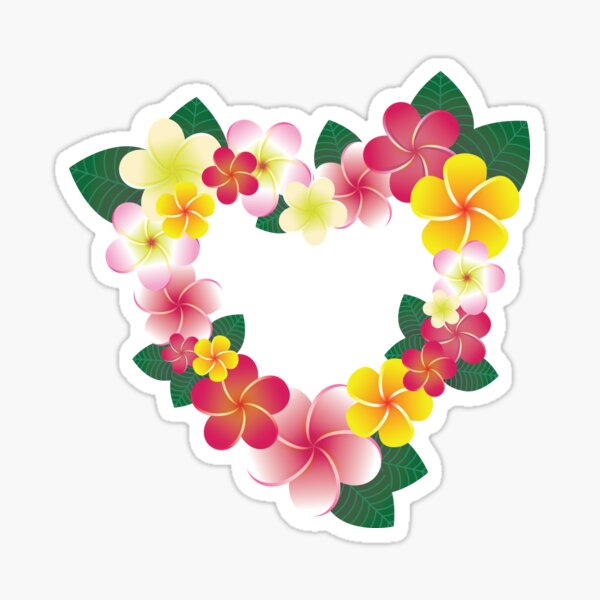 Item preview, Plumeria Heart Wreath designed and sold by drxgonfly.