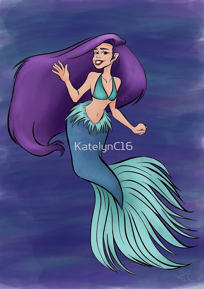 Mermaid With Purple Hair By Katelync16 Redbubble