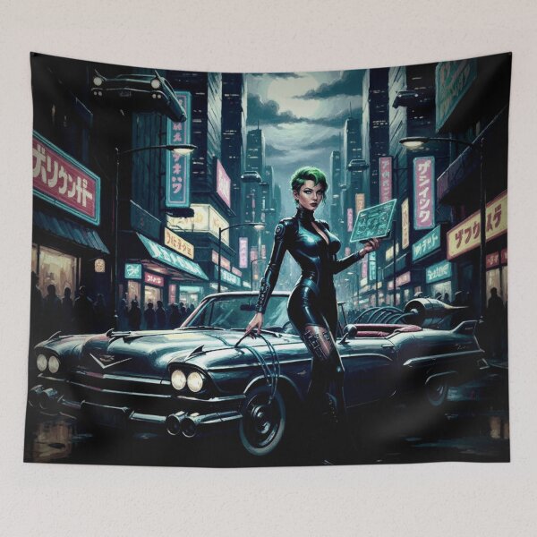 Item preview, Supercharged Cyber-Racer - 1950s Vintage Atomic Future Pinup designed and sold by Art's Diner.