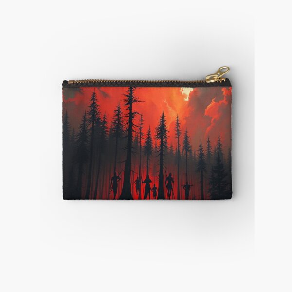 Item preview, Apocalyptic Forest Silhouette Red Sky Fantasy Art Print designed and sold by EllDAV777.