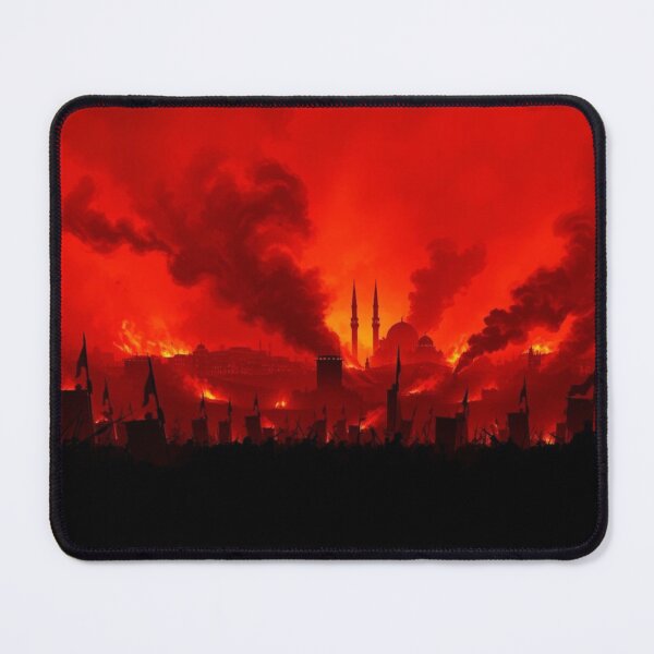 Item preview, Apocalyptic Burning City Silhouette Fantasy Art Red Sky Mosque Inferno designed and sold by EllDAV777.