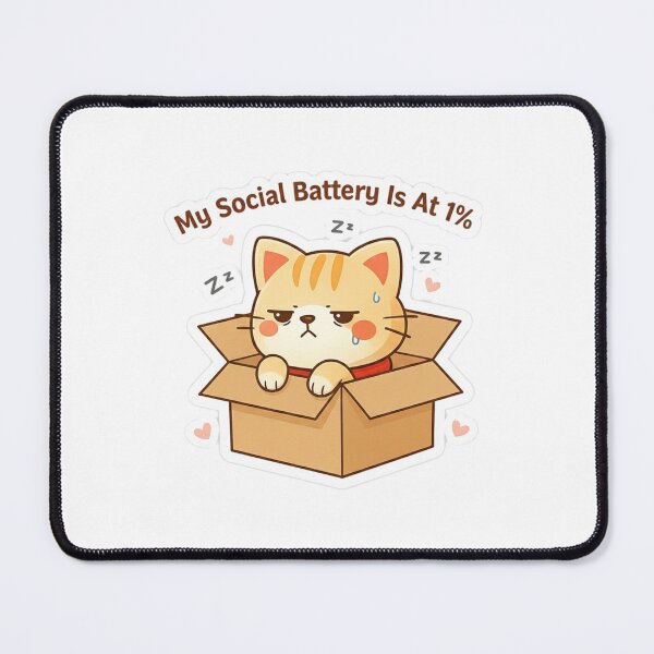 Item preview, My Social Battery Is Low - Cute Grumpy Cat designed and sold by StyleLap.