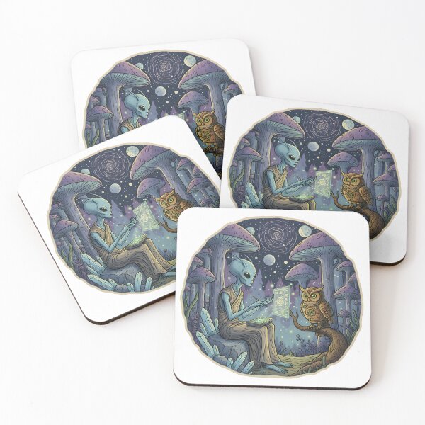 Item preview, Alien Wizard in Mushroom Forest – Psychedelic Sci-Fi Art designed and sold by Senkov.