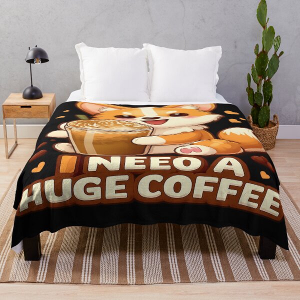 Item preview, Cute Corgi Coffee Meme – I Need a Huge Coffee Funny Caffeine Lover Humor Design designed and sold by FernandsOficial.
