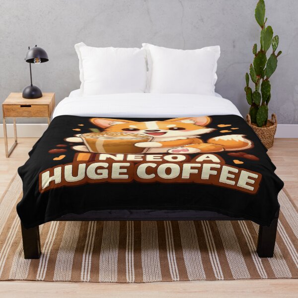 Artikelvorschau, Niedliches Corgi-Kaffee-Meme – Ich brauche einen riesigen Kaffee! Lustiges Design für Koffeinliebhaber entworfen und verkauft von FernandsOficial.