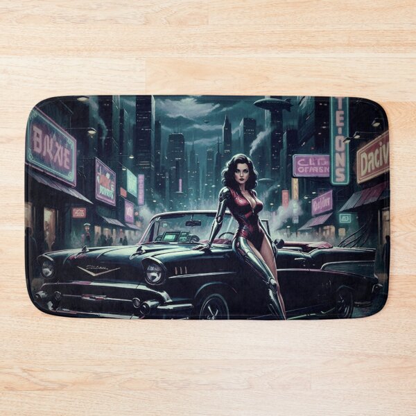 Item preview, Neon Cyber Noir - 1950s Vintage Cybernetic Future Pinup designed and sold by Art's Diner.