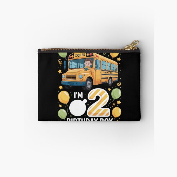 Item preview, I'm 2 Birthday Boy School Bus Kids 2nd Birthday Party designed and sold by andreaswest.