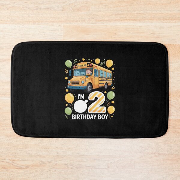 Item preview, I'm 2 Birthday Boy School Bus Kids 2nd Birthday Party designed and sold by andreaswest.
