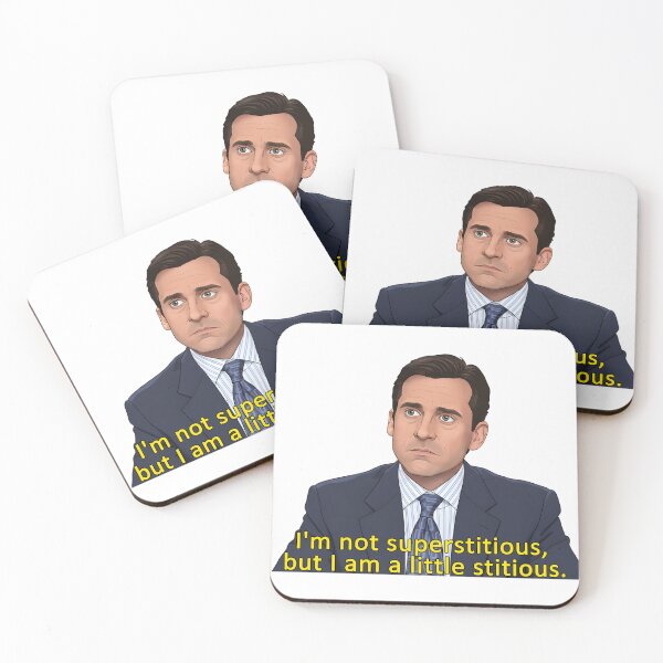 Item preview, Michael Scott I'm Not Superstitious Little Stitious Funny Quote Art designed and sold by Greemo03.