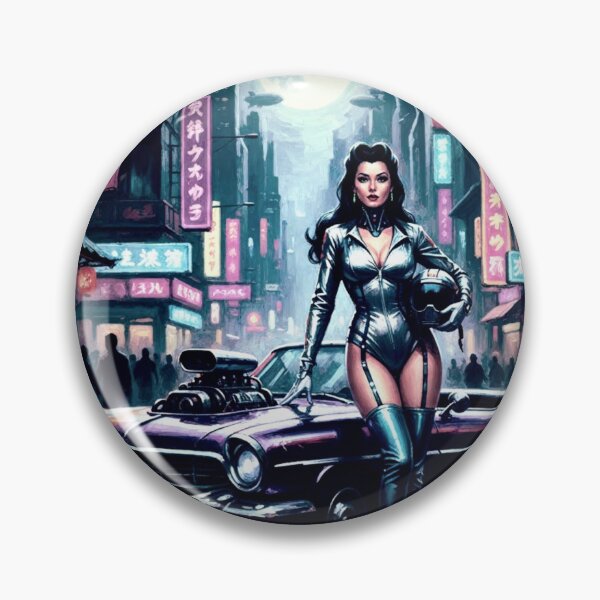 Item preview, Metallic Midnight - 1950s Vintage Cybernetic Aviator Pinup designed and sold by Art's Diner.