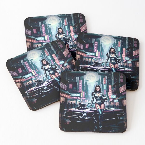 Item preview, Metallic Midnight - 1950s Vintage Cybernetic Aviator Pinup designed and sold by Art's Diner.