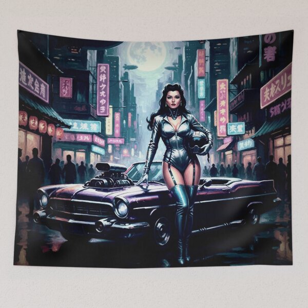 Item preview, Metallic Midnight - 1950s Vintage Cybernetic Aviator Pinup designed and sold by Art's Diner.