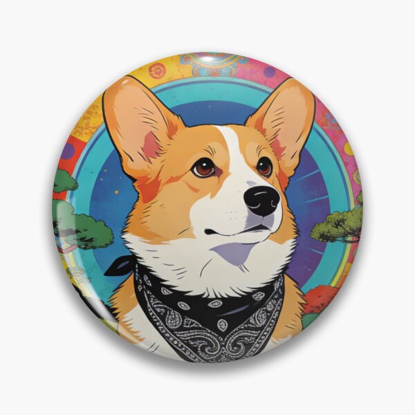 Item preview, Enlightened Corgi Zen Garden Art | Psychedelic Retro Boho Dog Lover Gift | Japanese Aesthetic Trippy Pet designed and sold by Cherrydora.