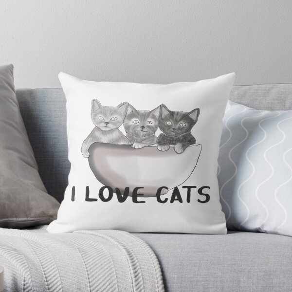 Kittens Throw Pillow