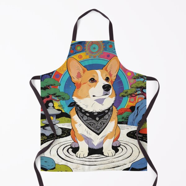 Item preview, Enlightened Corgi Zen Garden Art | Psychedelic Retro Boho Dog Lover Gift | Japanese Aesthetic Trippy Pet designed and sold by Cherrydora.