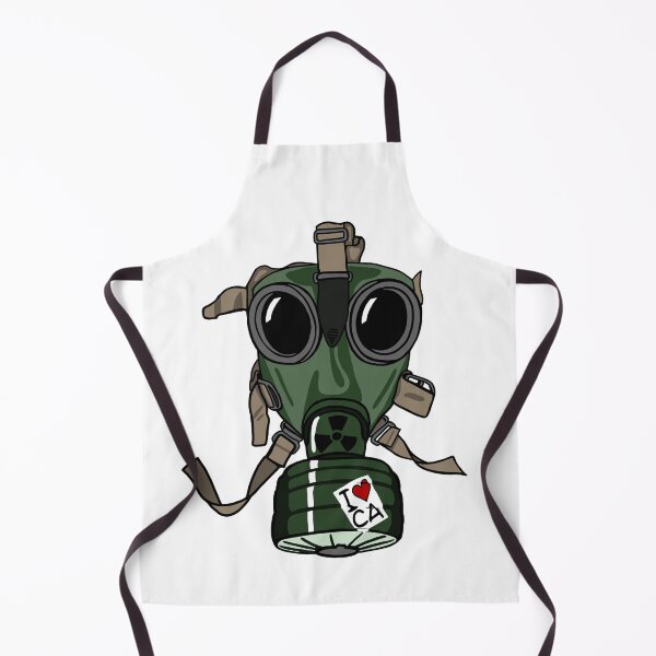 Artikelvorschau, Gasmaske und „I Love California“-Aufkleber entworfen und verkauft von Blockhead Designs.