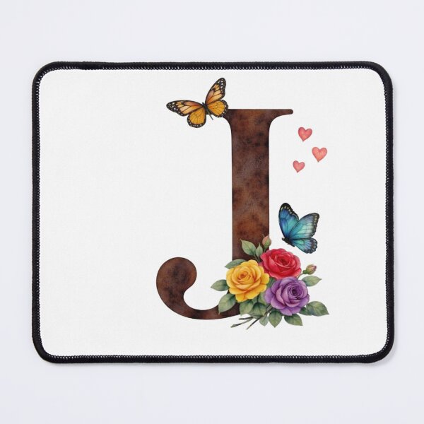 Item preview, Alphabet J with flowers and butterflies designed and sold by Shandiz Design.