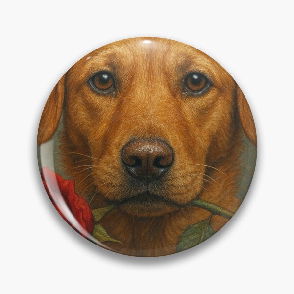 Item preview, Romantic Dog Holding a Rose – Realistic Emotional Portrait designed and sold by NomadUSArt.