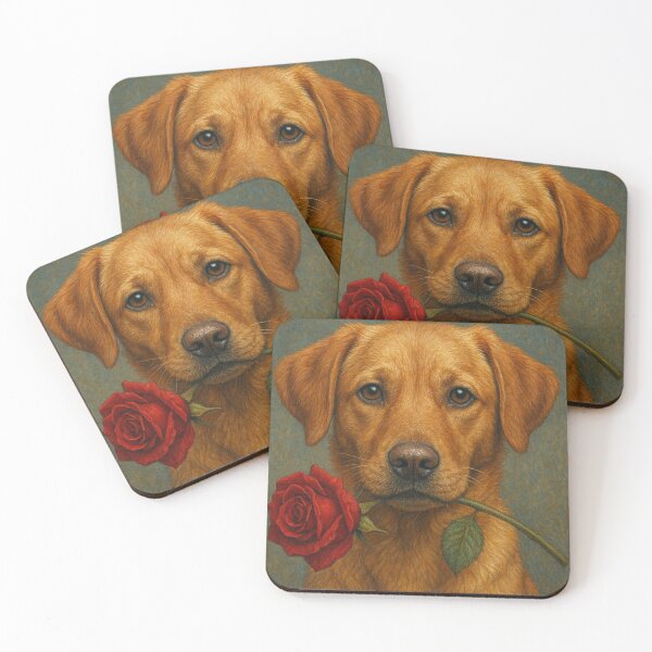 Item preview, Romantic Dog Holding a Rose – Realistic Emotional Portrait designed and sold by NomadUSArt.