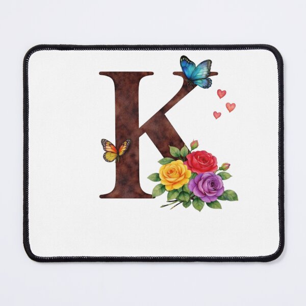 Item preview, Alphabet K with flowers and butterflies designed and sold by Shandiz Design.