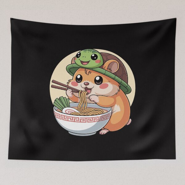 Item preview, Cute Capybara and Turtle Backpack Ramen Kawaii Capibara designed and sold by Minoloinan.