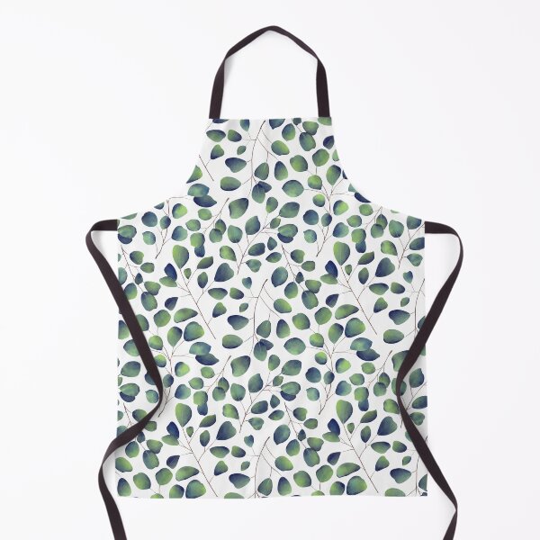Item preview, Dancing Eucalyptus Leaves - Blue Green on White BG designed and sold by thecolorbirdie.