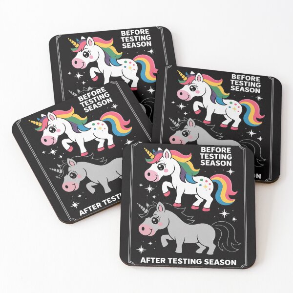Item preview, Before After Testing Season Is My Cardio Teacher Unicorn designed and sold by berniceschm.