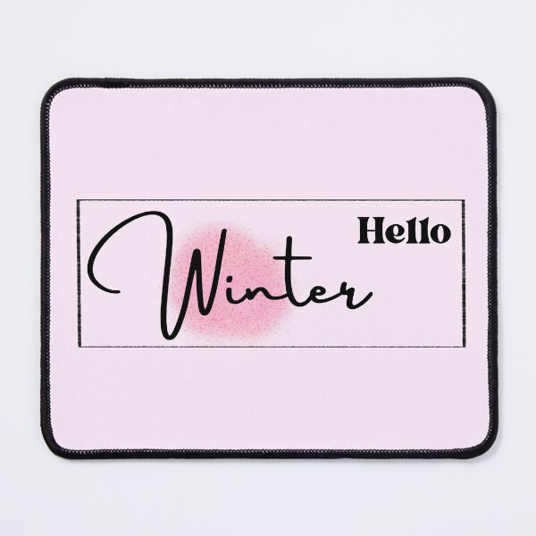 Item preview, Hello Winter Typography Design with Pink Glitter Accent designed and sold by Inkworksbyshery.