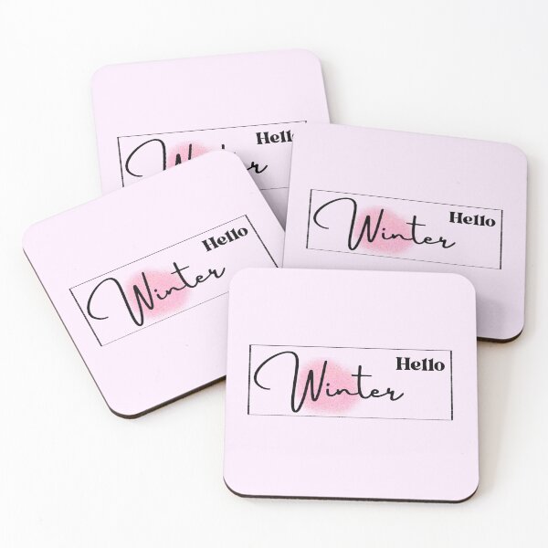 Item preview, Hello Winter Typography Design with Pink Glitter Accent designed and sold by Inkworksbyshery.