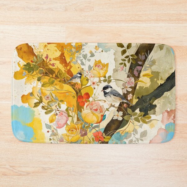 Item preview, Chickadees Among Vibrant Blooms designed and sold by Modern-Tropical.