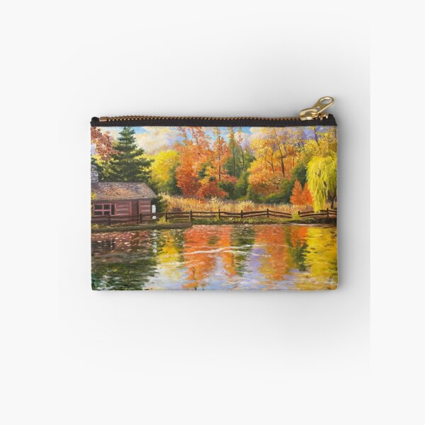 Artikelvorschau, Seehütte im Herbst entworfen und verkauft von Player1Painter.
