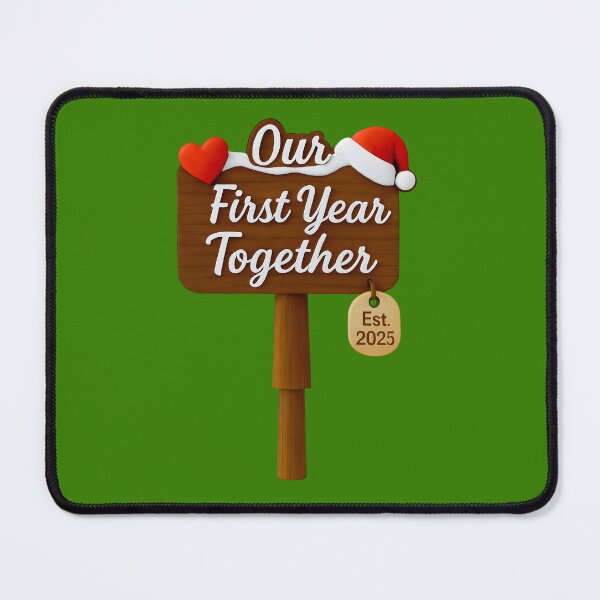Item preview, Romantic Christmas Wood Sign: Our First Year Together Est. 2025 designed and sold by Fantabulous.