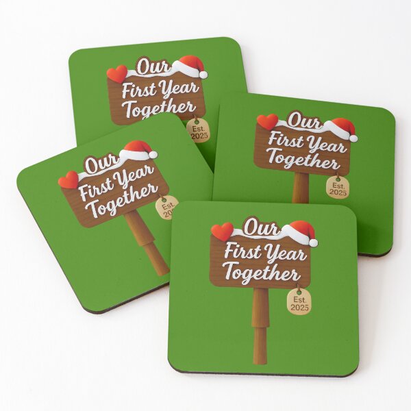 Item preview, Romantic Christmas Wood Sign: Our First Year Together Est. 2025 designed and sold by Fantabulous.