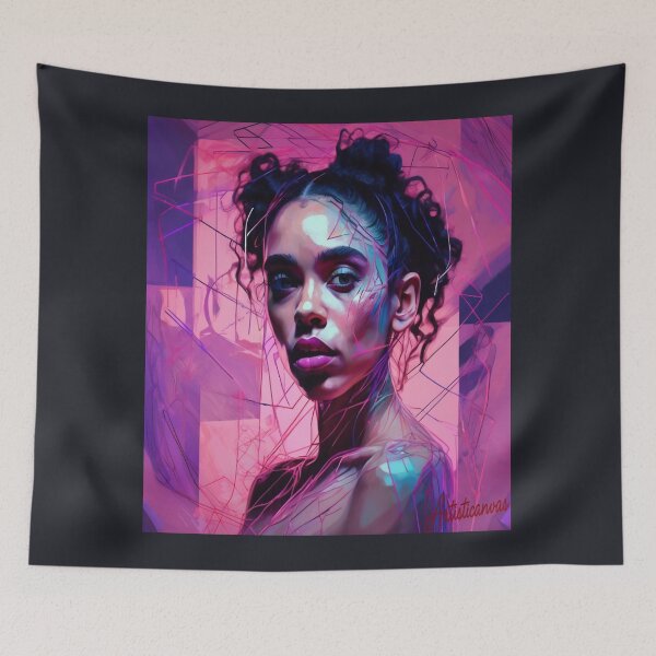 Item preview, "FKA twigs: Artistic Pose in Pink and Purple" designed and sold by Artisticanvas.