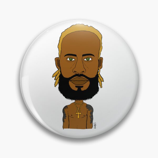 Item preview, Afro-Futurist Spiritual Portrait - Blonde Dreads and Black Beard. Illustration. designed and sold by Eric Sintès.