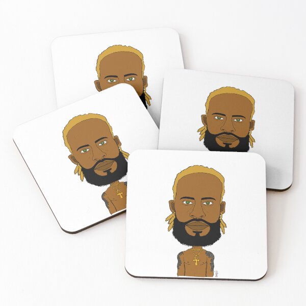 Item preview, Afro-Futurist Spiritual Portrait - Blonde Dreads and Black Beard. Illustration. designed and sold by Eric Sintès.